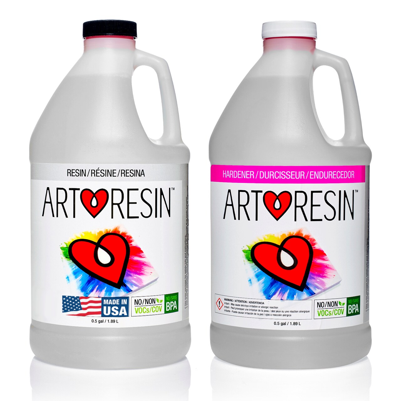 ArtResin Epoxy Resin – High-Gloss Clear Coat for Art Projects - 1 gal (0.5 gal resin + 0.5 gal hardener) (3.78 L)